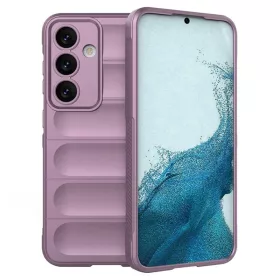   Husa Samsung Galaxy A55, Wave Silicone, protectie camera, catifea in interior, light purple