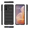 Husa Motorola Moto G85, Wave Silicone, protectie camera, catifea in interior, night black
