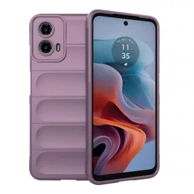   Husa Motorola Moto G85, Wave Silicone, protectie camera, catifea in interior, light purple