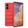 Husa Motorola Moto G85, Wave Silicone, protectie camera, catifea in interior, pure red