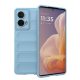 Husa Motorola Moto G85, Wave Silicone, protectie camera, catifea in interior, sky blue