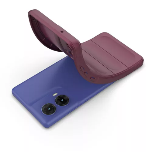 Husa Motorola Moto G85, Wave Silicone, protectie camera, catifea in interior, sky blue