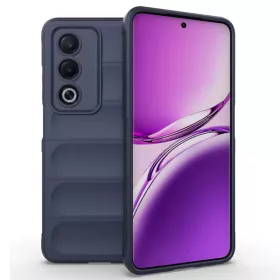   Husa Oppo A80, Wave Silicone, protectie camera, catifea in interior, navy blue