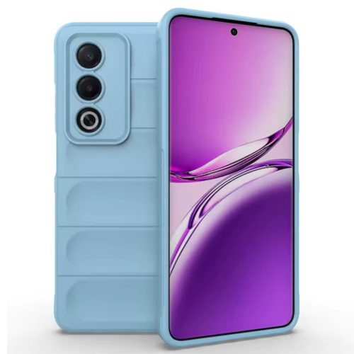 Husa Oppo A80, Wave Silicone, protectie camera, catifea in interior, baby blue