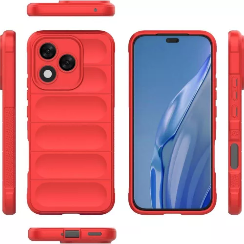 Husa Honor 400 Lite, Wave Silicone, protectie camera, catifea in interior, pure red