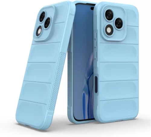Husa Honor 400 Lite, Wave Silicone, protectie camera, catifea in interior, baby blue
