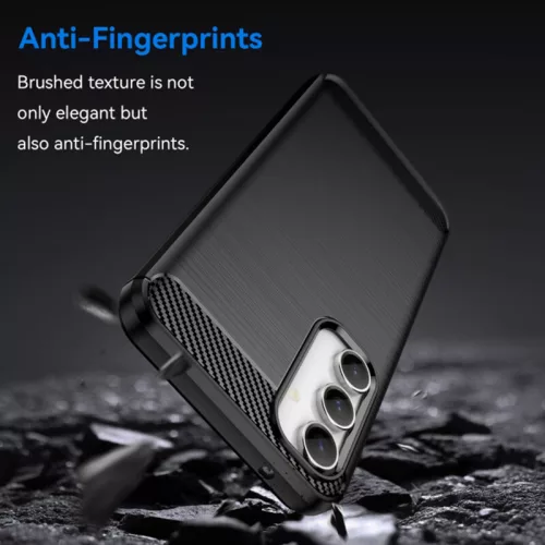 Husa Samsung Galaxy A55, Carbon Stripe, 2 mm, neagra