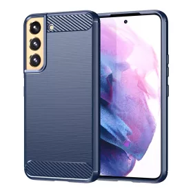   Husa protectie Samsung Galaxy S23, Carbon Stripe, TPU flexibil 2 mm, albastra