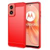 Husa Motorola Moto G04, Carbon Stripe, 2 mm, rosie