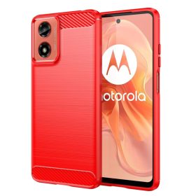 Husa Motorola Moto G04, Carbon Stripe, 2 mm, rosie