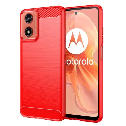 Husa Motorola Moto G04, Carbon Stripe, 2 mm, rosie