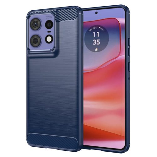 Husa protectie Motorola Edge 50 Pro, Carbon Stripe, 2 mm, albastra
