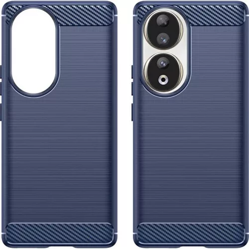 Husa protectie Honor 90 5G, Carbon Stripe, 2 mm, albastra