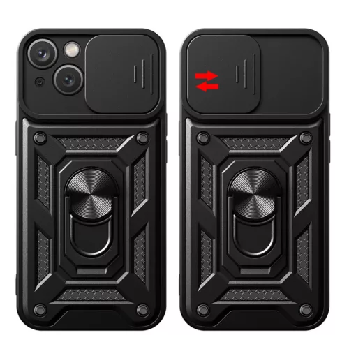 Husa Apple iPhone 15, Camshield Armor, inel sustinere, protectie camera, aurie