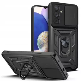   Husa Samsung Galaxy S24 FE, Camshield Armor, inel sustinere, protectie camera, neagra
