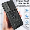 Husa Samsung Galaxy A55, Camshield Armor, inel sustinere, protectie camera, neagra