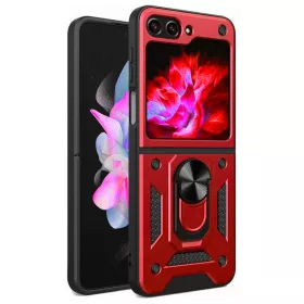   Husa Samsung Galaxy Z Flip6, Camshield Armor, inel sustinere, protectie camera, rosie