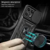 Husa protectie Honor X8b, Camshield Armor, inel sustinere, protectie camera, argintie