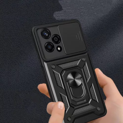 Husa Honor 200, Camshield Armor, inel sustinere, protectie camera, neagra