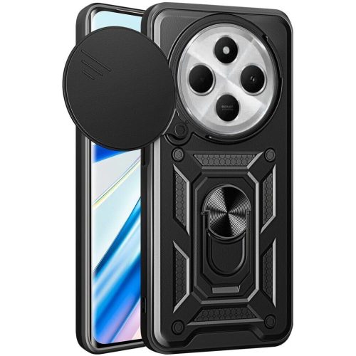 Husa Xiaomi Redmi 14C, Camshield Armor, inel sustinere, protectie camera, neagra