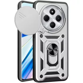   Husa Xiaomi Redmi 14C, Camshield Armor, inel sustinere, protectie camera, argintie