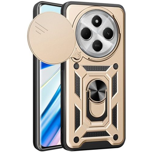 Husa Xiaomi Redmi 14C, Camshield Armor, inel sustinere, protectie camera, aurie