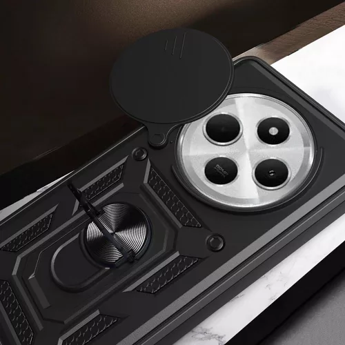 Husa Xiaomi Redmi 14C, Camshield Armor, inel sustinere, protectie camera, albastra