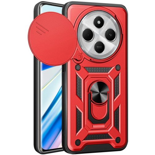 Husa Xiaomi Redmi 14C, Camshield Armor, inel sustinere, protectie camera, rosie