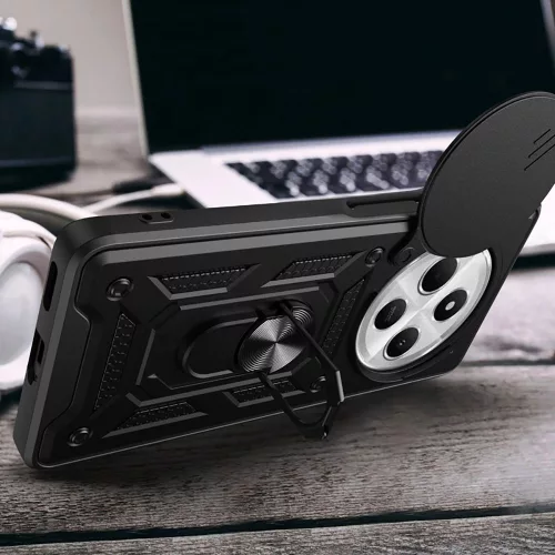 Husa Xiaomi Redmi 14C, Camshield Armor, inel sustinere, protectie camera, rosie