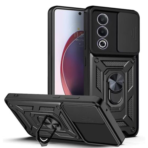 Husa protectie Oppo A80 5G, Camshield Armor, inel sustinere, protectie camera, neagra