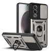 Husa protectie Oppo A80 5G, Camshield Armor, inel sustinere, protectie camera, argintie