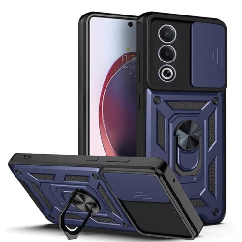 Husa protectie Oppo A80 5G, Camshield Armor, inel sustinere, protectie camera, albastra