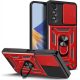 Husa protectie Oppo A80 5G, Camshield Armor, inel sustinere, protectie camera, rosie