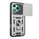 Husa protectie Honor 400 Lite, Camshield Armor, inel sustinere, protectie camera, argintie