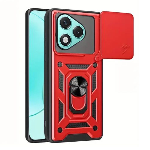 Husa protectie Honor 400 Lite, Camshield Armor, inel sustinere, protectie camera, rosie