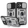 Husa Xiaomi Redmi Note 14 4G, Camshield Armor, inel sustinere, protectie camera, argintie