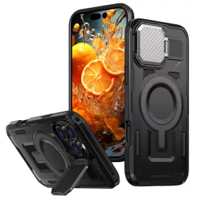 Husa iPhone 16e, Armor MagCase, CamBracket, neagra