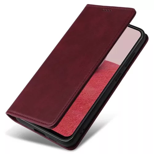 Husa Samsung Galaxy A17, Elegant Book Case, inchidere magnetica, rosu burgundy