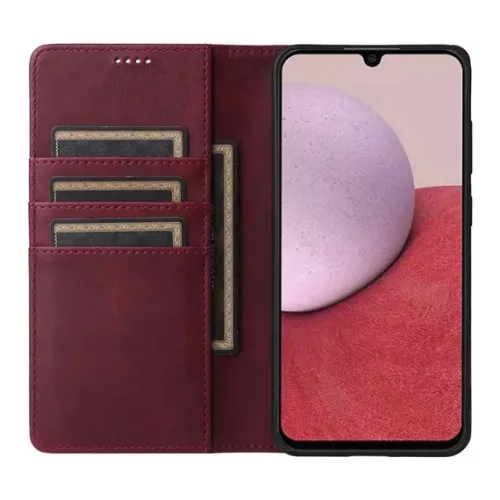 Husa Samsung Galaxy A17, Elegant Book Case, inchidere magnetica, rosu burgundy