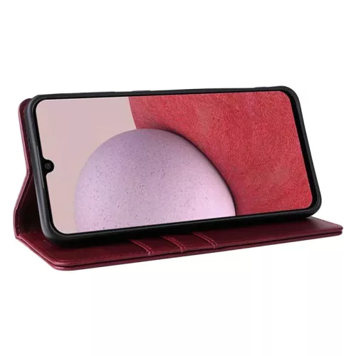 Husa Samsung Galaxy A17, Elegant Book Case, inchidere magnetica, rosu burgundy