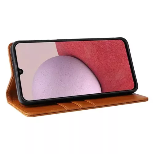 Husa Samsung Galaxy A17, Elegant Book Case, inchidere magnetica, maro