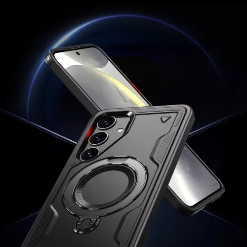 Husa Samsung Galaxy A16, Hybrid Armor MagRing, inel rotativ, rosie