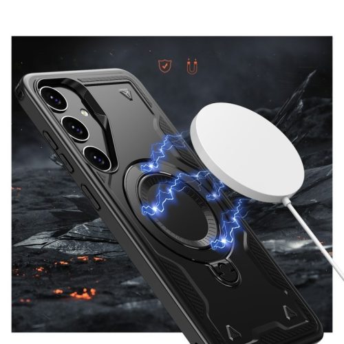 Husa Samsung Galaxy A55, Hybrid Armor MagRing, inel rotativ, verde maslina