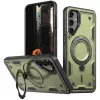 Husa Samsung Galaxy S24 FE, Hybrid Armor MagRing, inel rotativ, verde maslina
