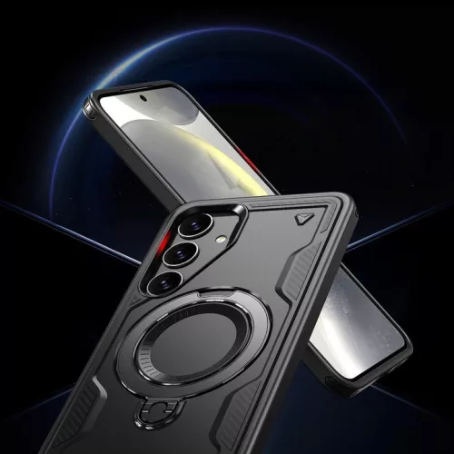 Husa Samsung Galaxy S25 Plus / S24 Plus, Hybrid Armor MagRing, inel rotativ, rosie