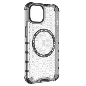   Husa protectie iPhone 13 Pro, Honeycomb Magsafe, colturi ranforsate, alb