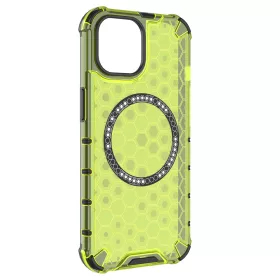   Husa protectie iPhone 13 Pro Max, Honeycomb Magsafe, colturi ranforsate, verde