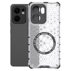   Husa protectie Oppo Reno13 F, Honeycomb Magsafe, colturi ranforsate, alb