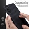 Husa Samsung Galaxy S21, Carbon Case, TPU moale cu aspect carbon, neagra
