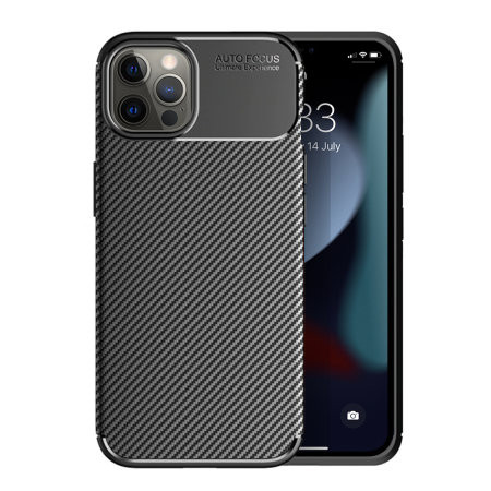 Husa Carbon Fiber pentru Apple iPhone 11 Pro Max, aspect carbon, neagra